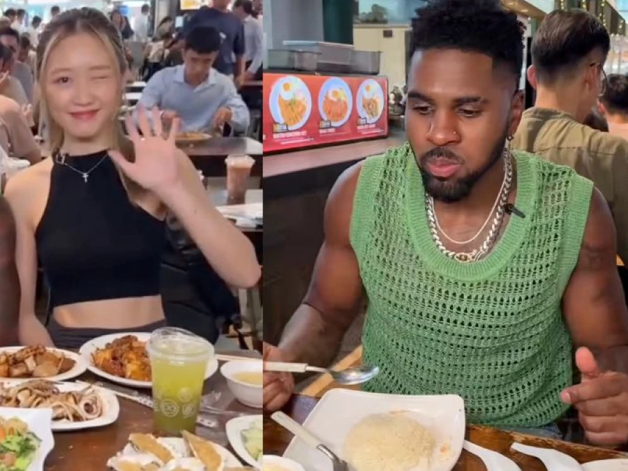 Jason Derulo and Denise Teo at Lau Pa Sat
